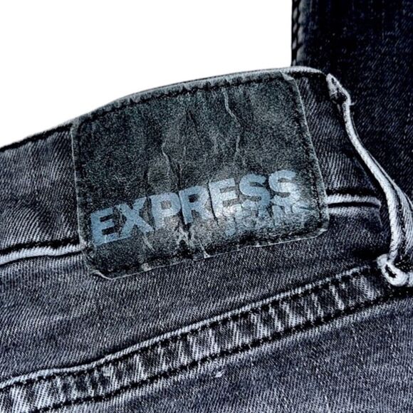 Express Rocco Slim Fit Skinny Leg Jeans In Charcoal - Picture 5 of 6
